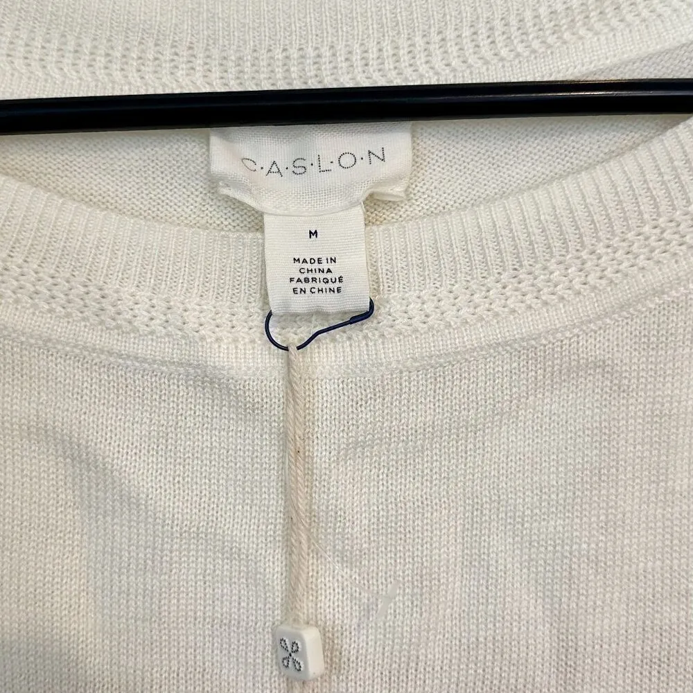 NWT CASLON Colorblock Striped Sweater in Yellow Placed Stripe - M - Image 4