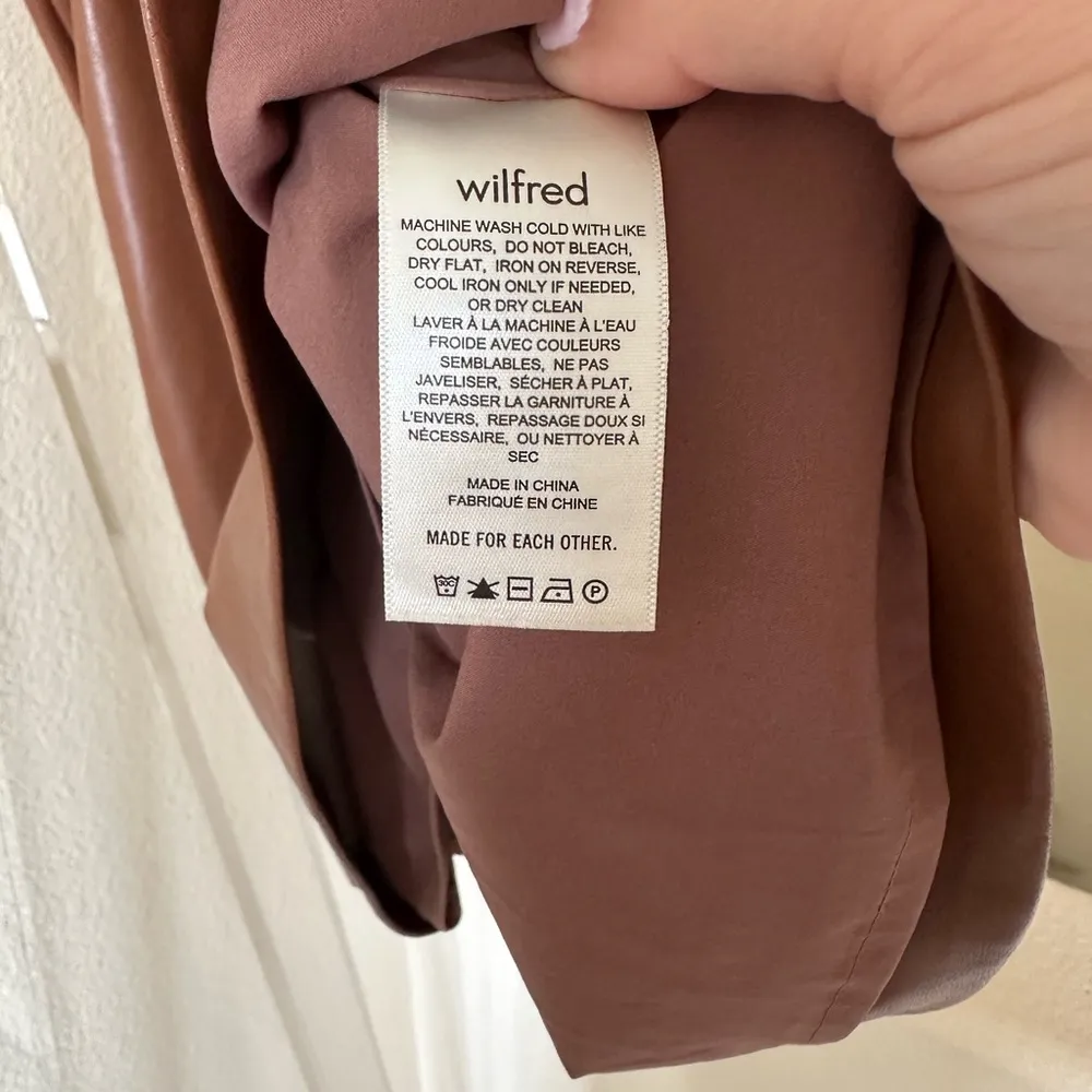 Wilfred Brown Faux Leather Mini Skirt Size 6 - Image 3