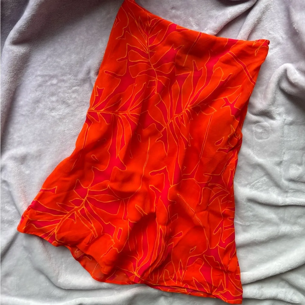 vintage ralph lauren orange & pink floral midi skirt - Image 5