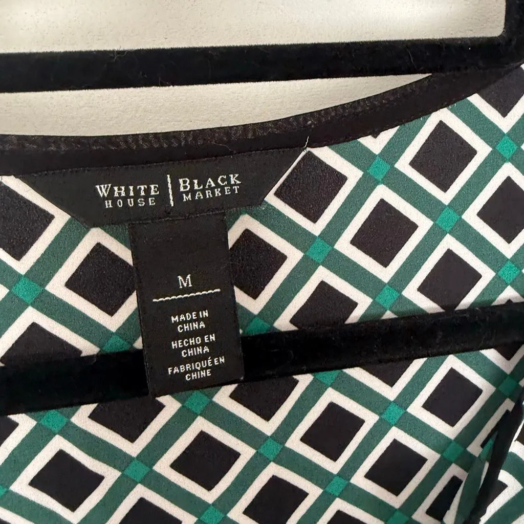 White House Black Market Women’s Medium Patterned Tank Top Stretchy Office Core - Image 2