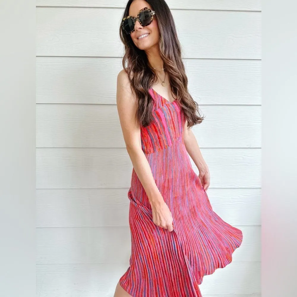 Scoop NYC Micro Stripe Midi Dress Pink Size L - Image 6