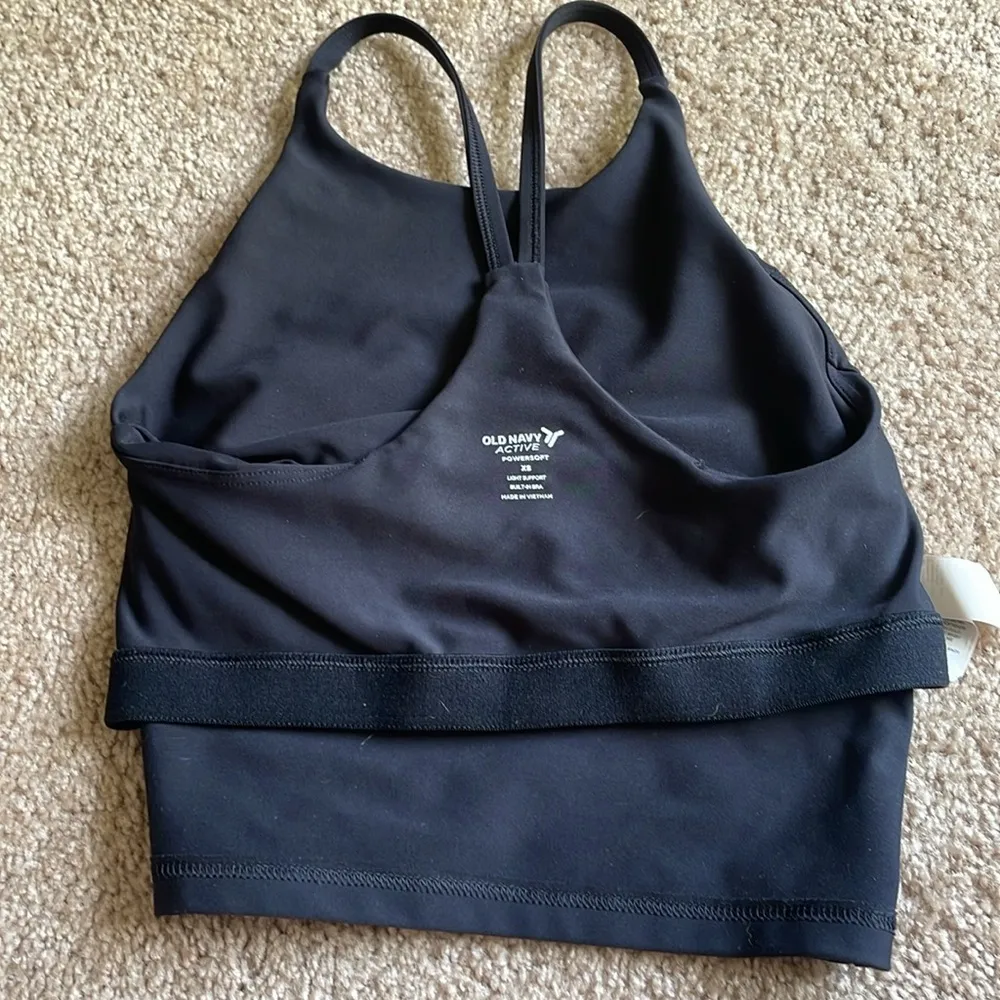 Old Navy Active Black Powersoft Top built in bra size XS active wear bra - Image 5