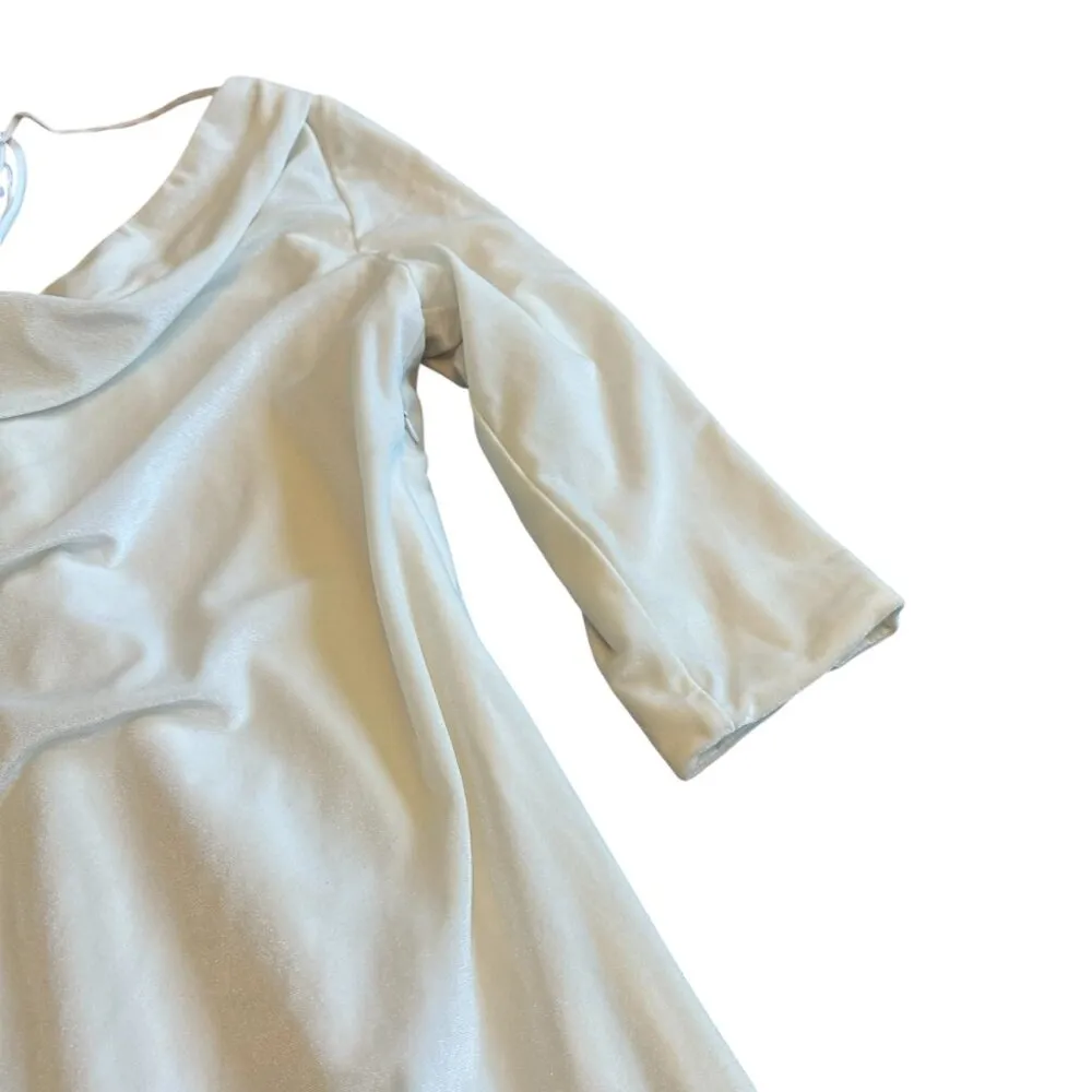 Lelasilk Long White Gown Dress Maxi Length Cowl Velvet Tie Back Size XL Women's - Image 3