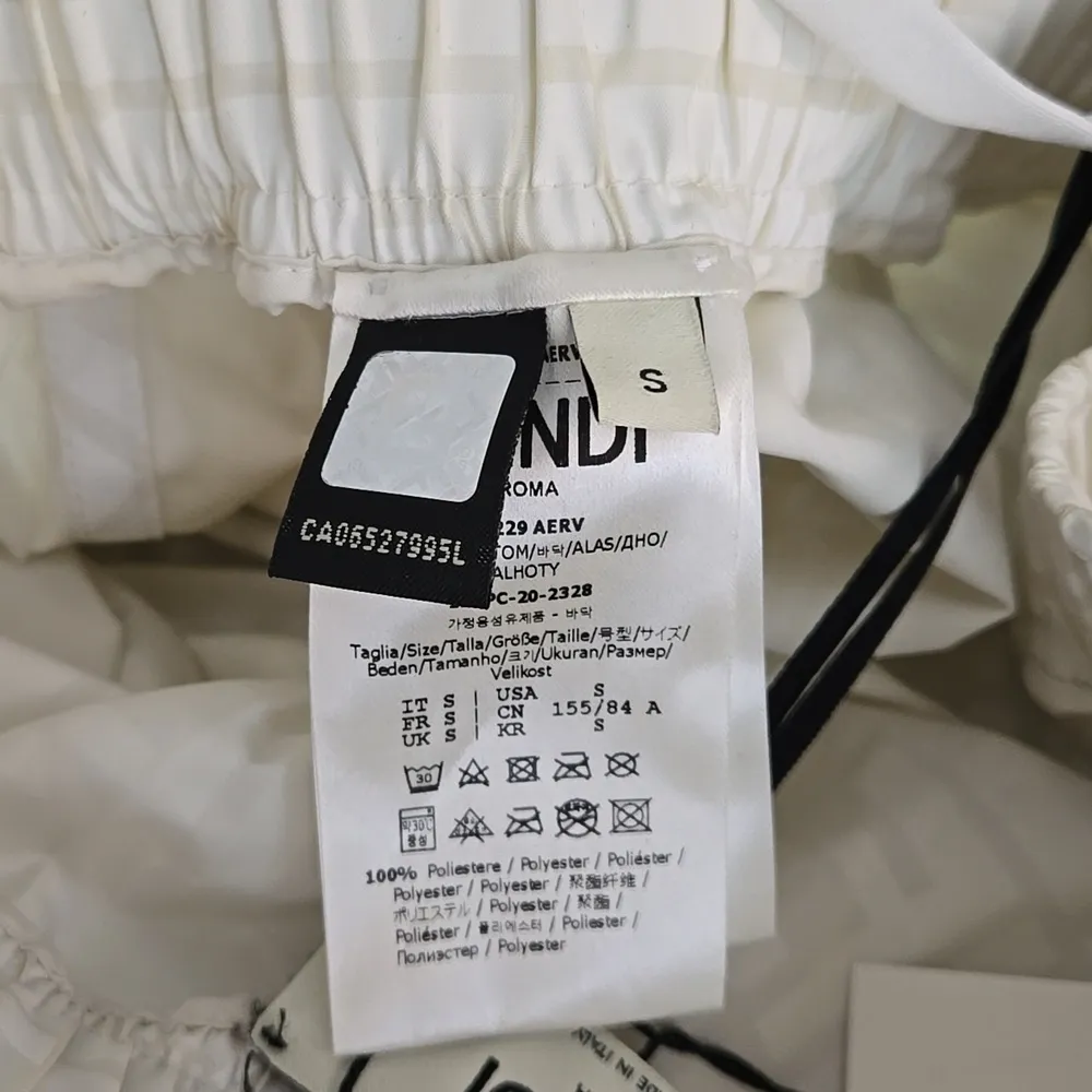 NWT! Fendi Nylon Ivory Monogram Drawstring Shorts - Image 7