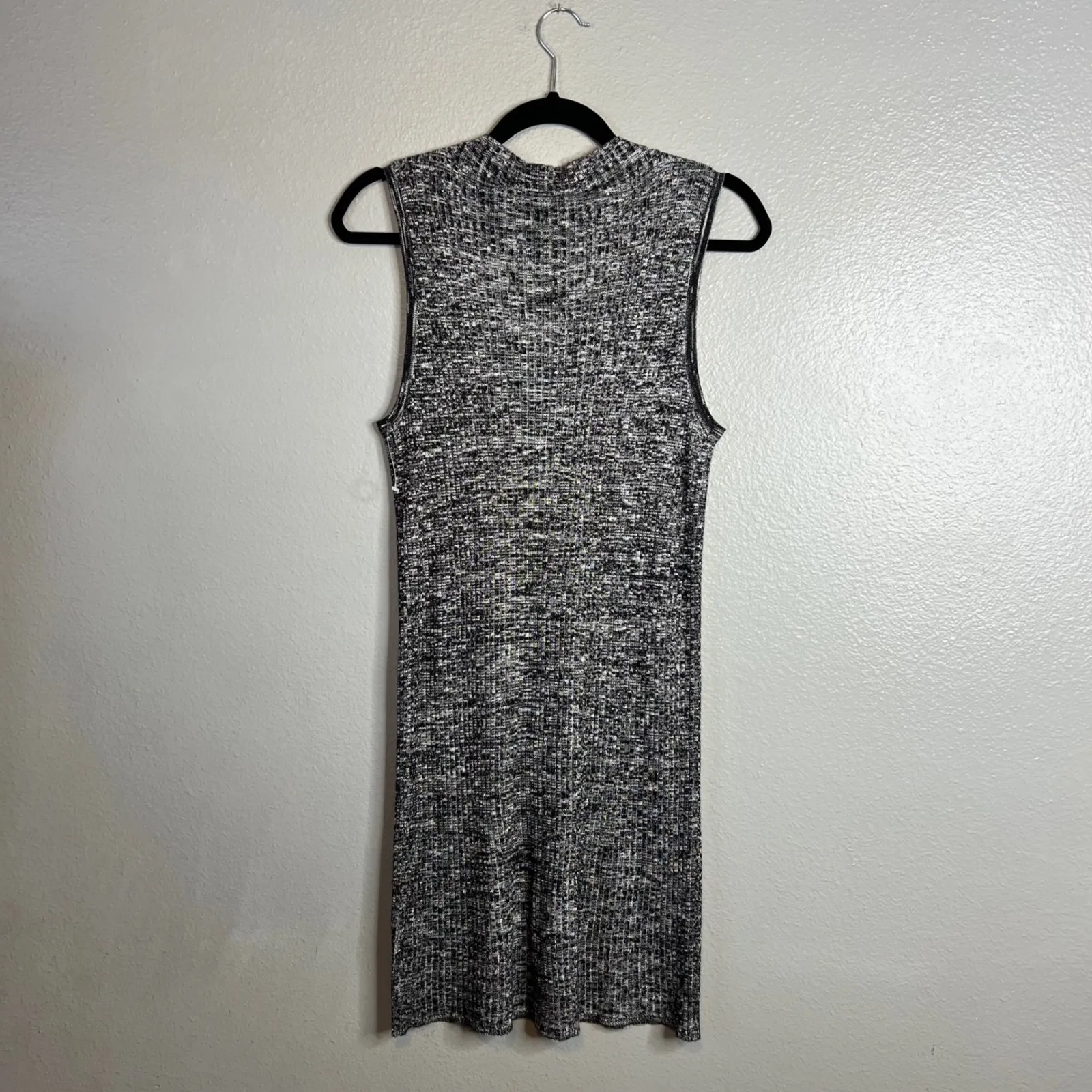 Lucy Paris Ribbed Mock Neck‎ Sleeveless Sheath Dress Size L Gray Heathered NWT - Image 4