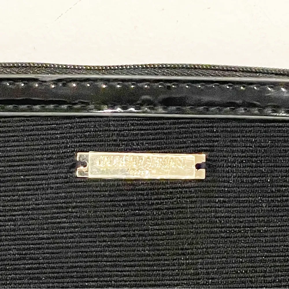 Giorgio Armani Small Fabric Black Beauty Pouch Wristlet NEW - Image 2