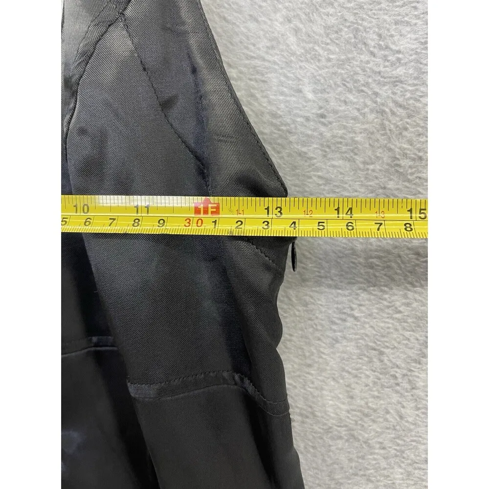 Feline Women's Halter Dress Solid Black Satin Size Medium Hook & Eye Closure - Image 9