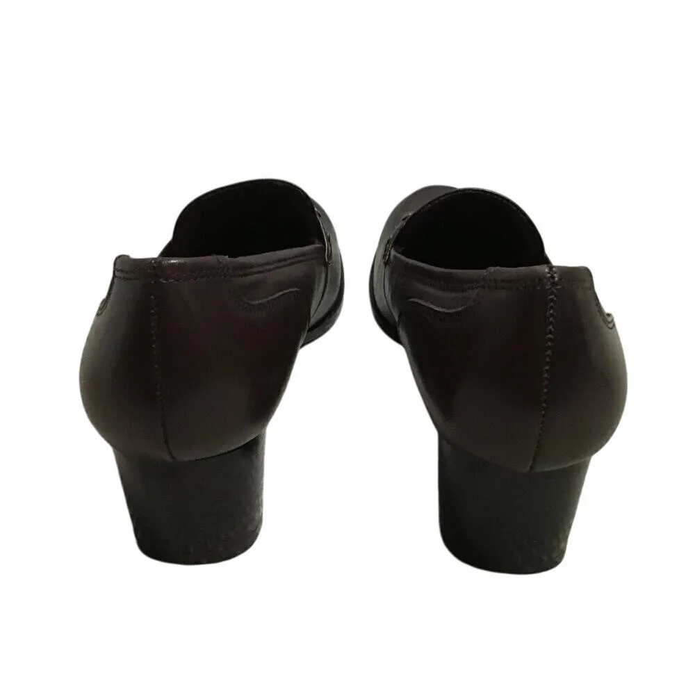 LifeStride Womens Brown Slip On Leather Round Toe Block Heeled Shoes‎ Size 7.5M - Image 6