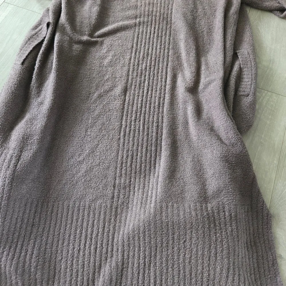 Barefoot Dreams CozyChic Lite Circle Cardigan Brown Taupe Open Front Size L - Image 5