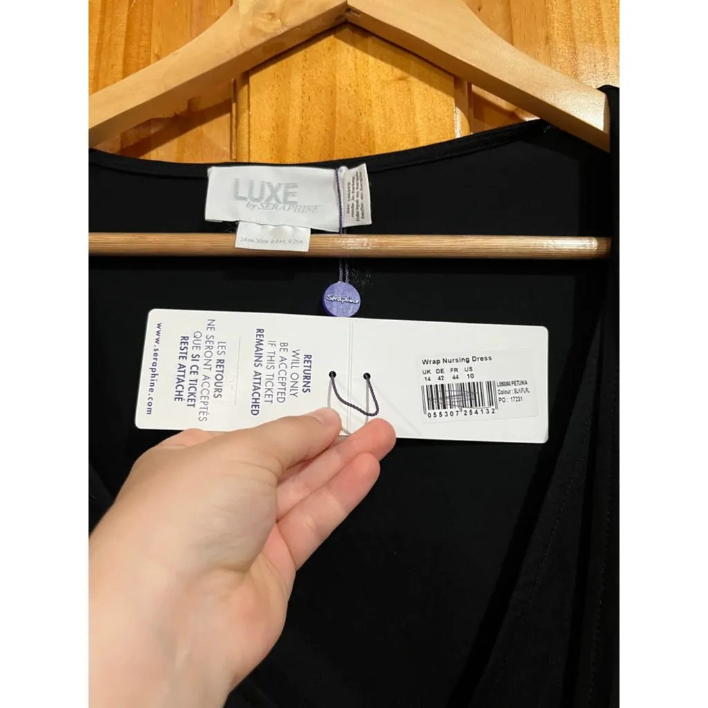 New with Tag Luxe by Seraphine Petunia Maternity Nursing Floral Wrap Dress Us 10 Black Size undefined - Image 3