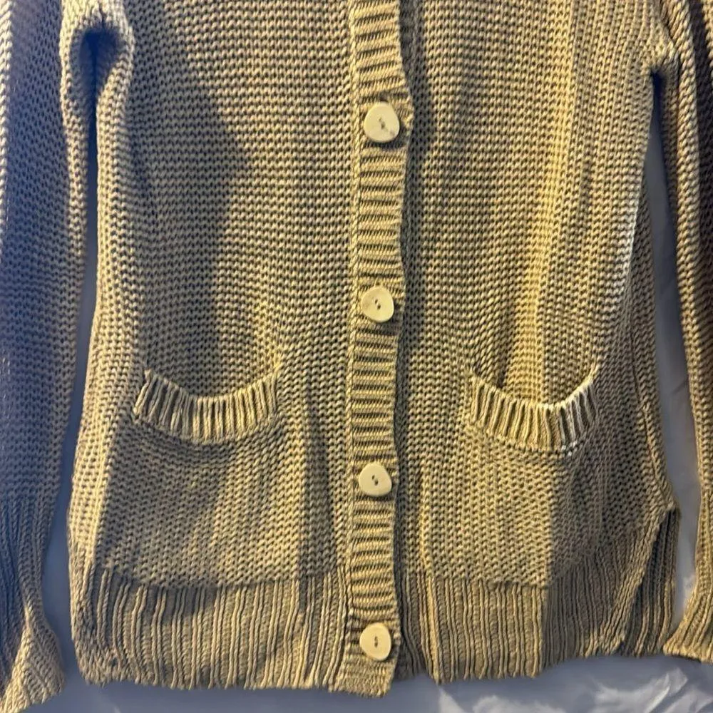 Ralph Lauren blue label ladies 100% linen Italian yarn sweater XS button up - Image 4