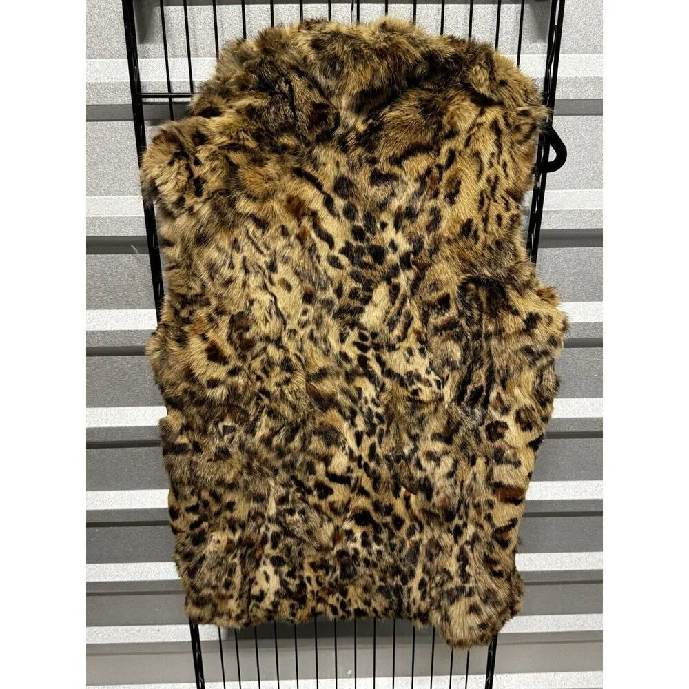 Adrienne Landau Rabbit Fur Vest SMALL Brown - Image 4