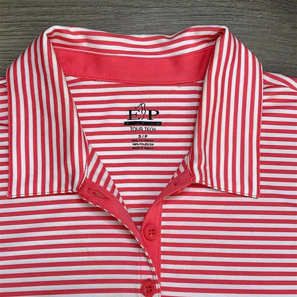EP Pro Tour Tech Striped Golf Tennis Polos Tank‎ Tops Pink Green Size Small - Image 13