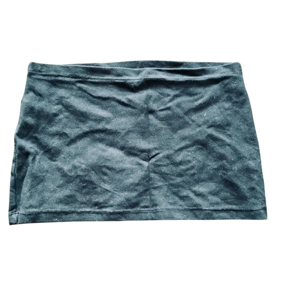 BASIC BLACK COTTON BLEND BANDEAU CROP TOP - Image 3