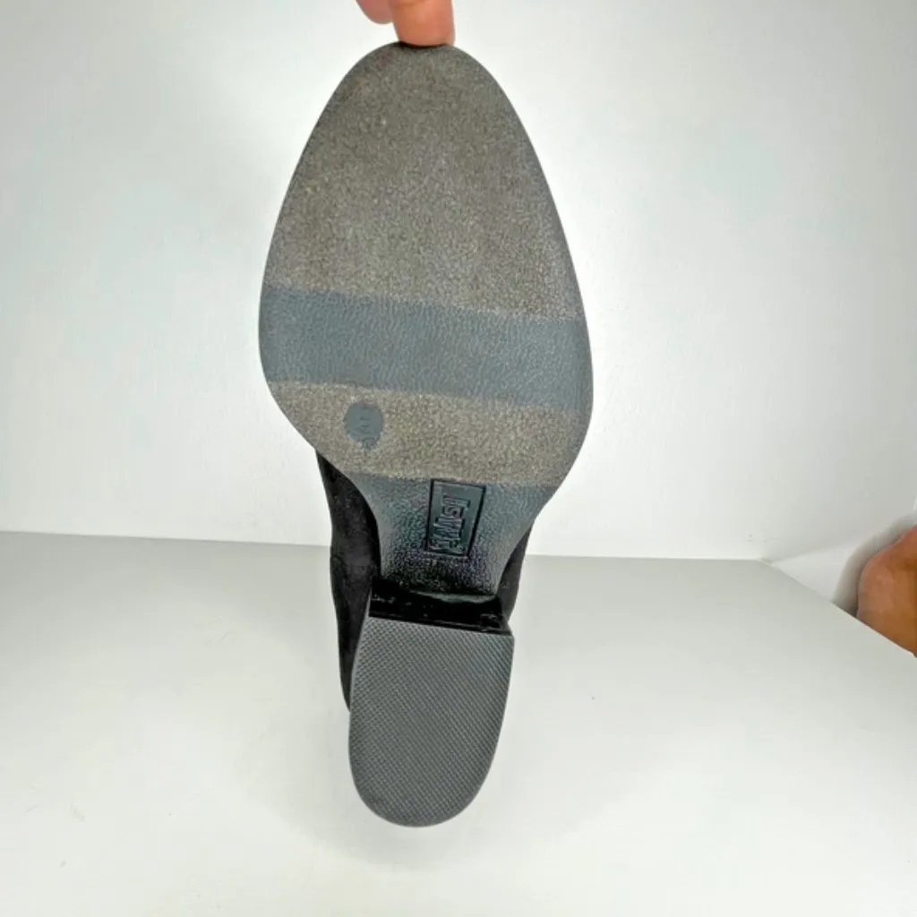 Brash Women's Faux Suede Black Ankle Slip On Open Back Chunky Heel Mules Boots 9 - Image 6