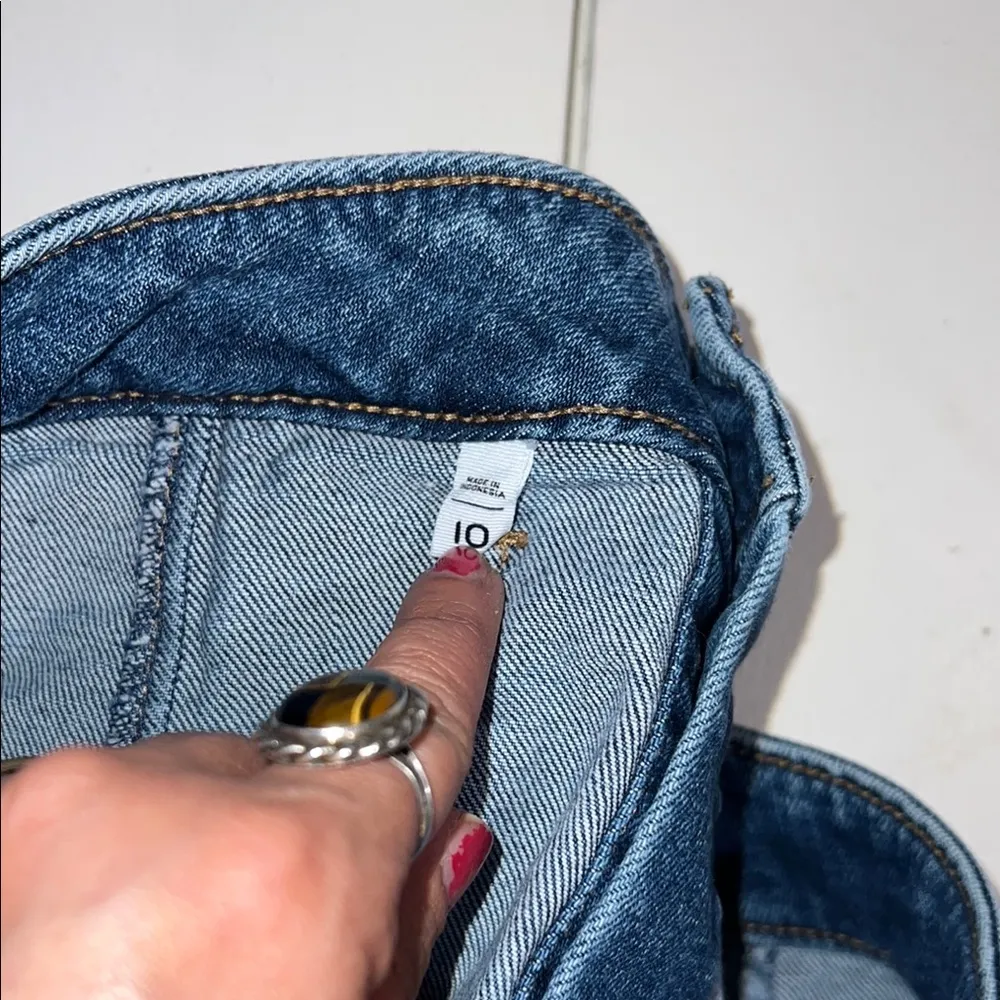 LOFT Blue A-Line Mini Skirt Casual - Image 9