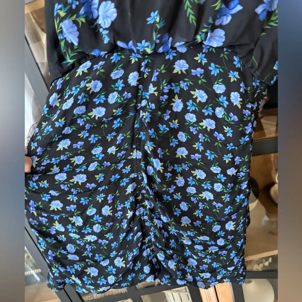 Shoshanna Kiana Mixed Floral Mini Dress cocktail long sleeve mock neck navy - Image 7