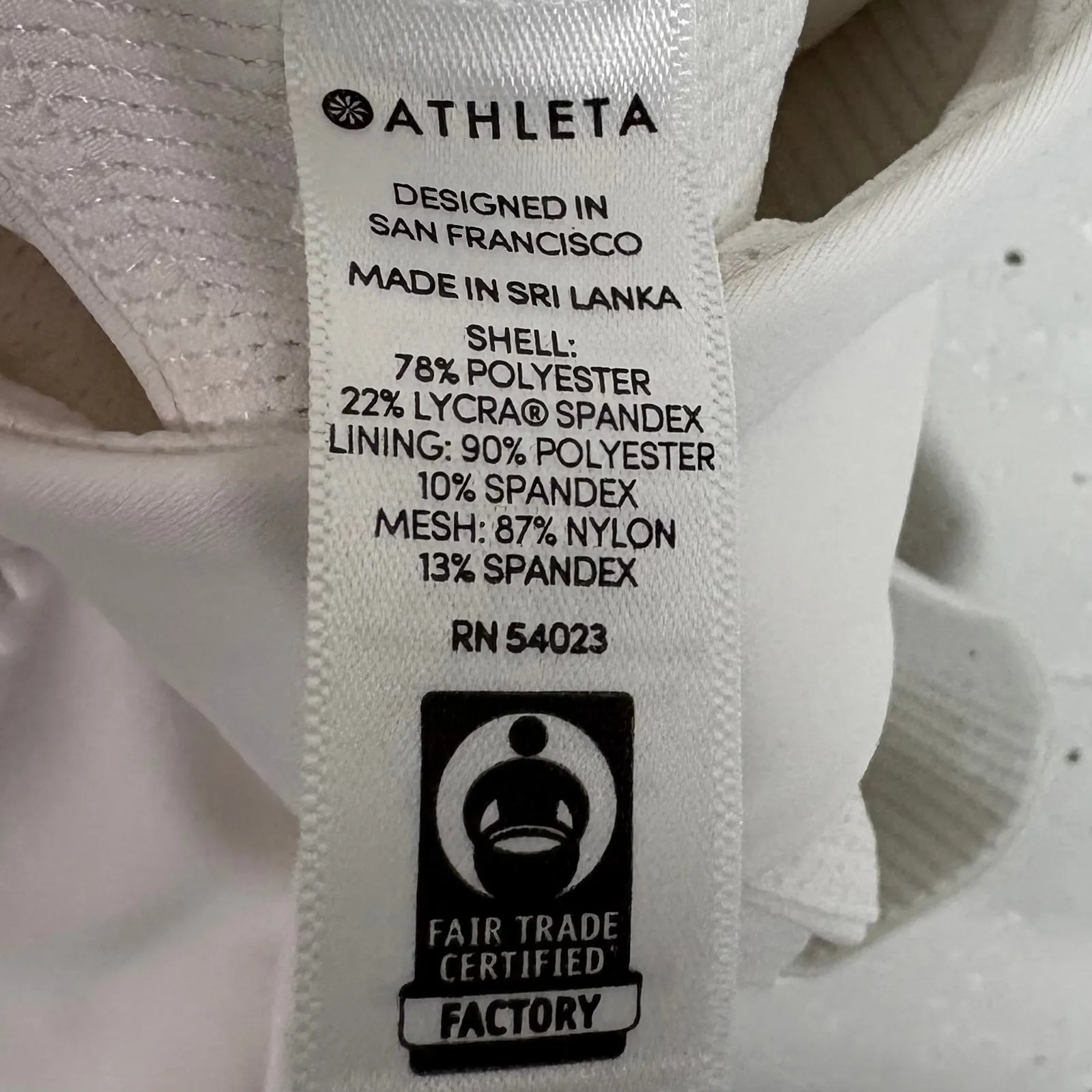 Athleta Zone Bra White Powervita Fabric Strappy Back Removable Cups Size Medium - Image 6
