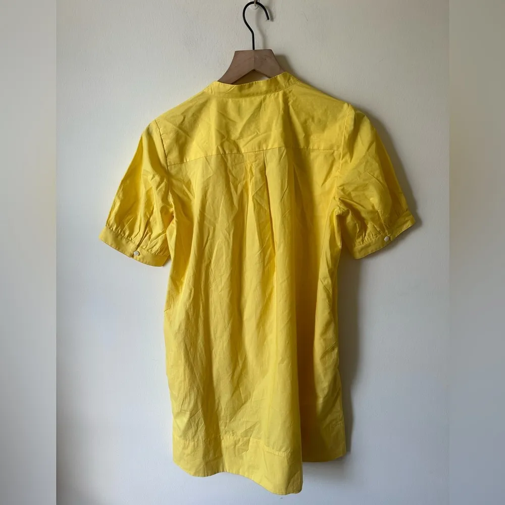 J. Crew Short-sleeve mini shirtdress in cotton poplin yellow XS - Image 5