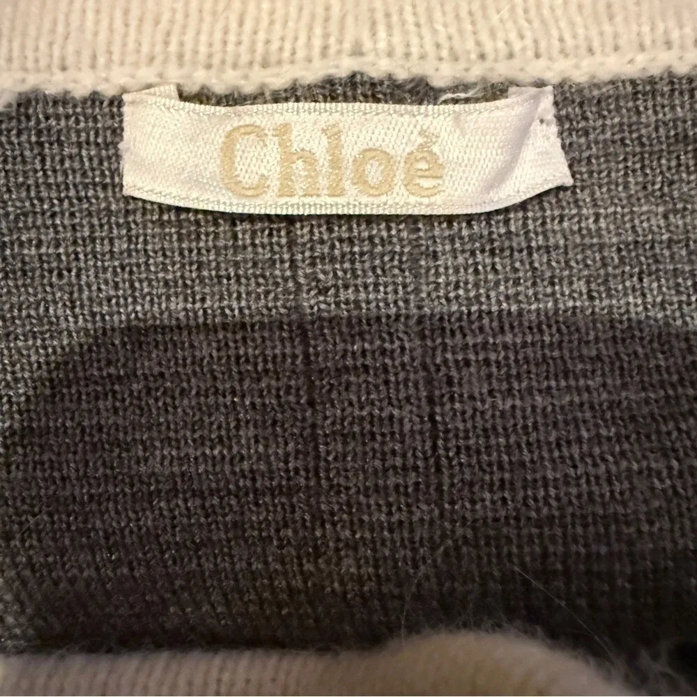 Chloé Oversized Taped Seam Wool Gray Blanket Coat Cardigan Sz S Made in Italy - Image 5