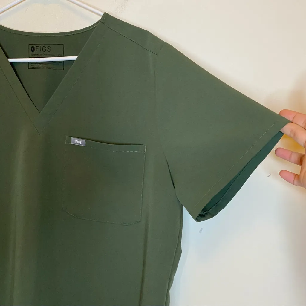 FIGS Catarina One Pocket V-Neck Scrub Top Moss Green PO 3075 Sz XXL - Image 8