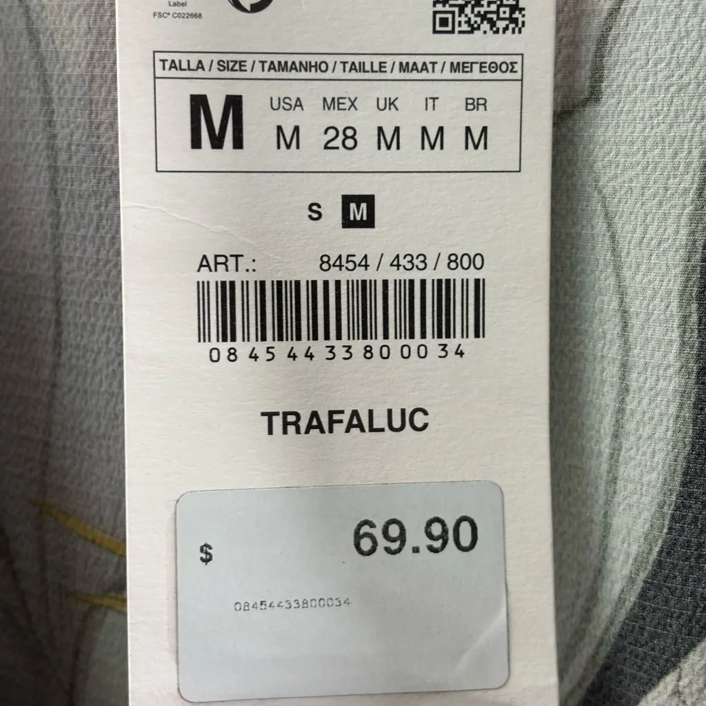 NWT Zara floral sheer wrap dress victorian Whimsy dark academia size Medium Midi - Image 6