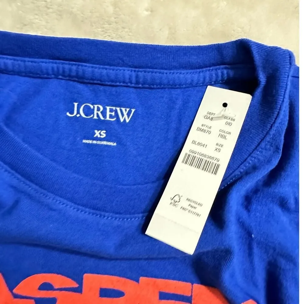 J.Crew Aspen Graphic T-Shirt Women's XS Blue Short Sleeve Crew Neck NWT - Image 4