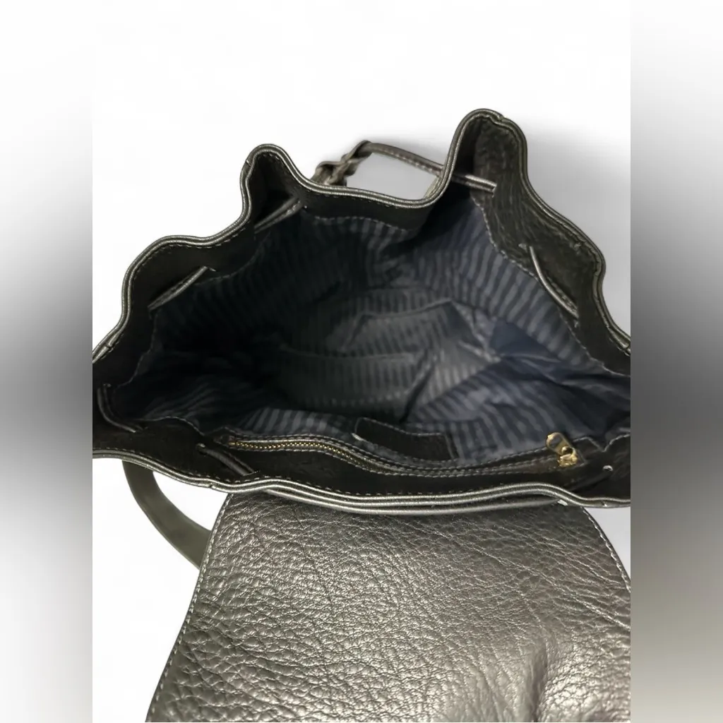 Coach Vintage Sonoma Drawstring Black Pebbled Leather Backpack - Image 3