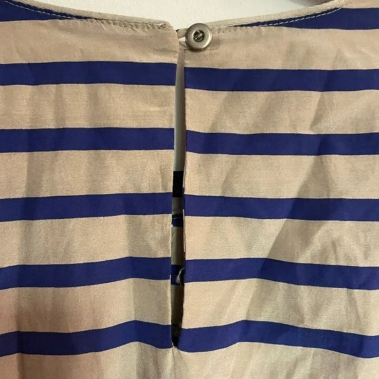 Sea Stripe Mini Dress Beige Blue Tan Size 2 - Image 6