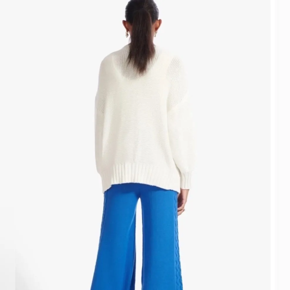 STAUD Blake Oversized Cardigan in Ivory Small - Image 4