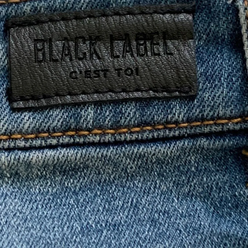 2Sable by Black Label Skirt Distressed Frayed Hem Denim Jean Mini Skirt Small Blue - Image 3