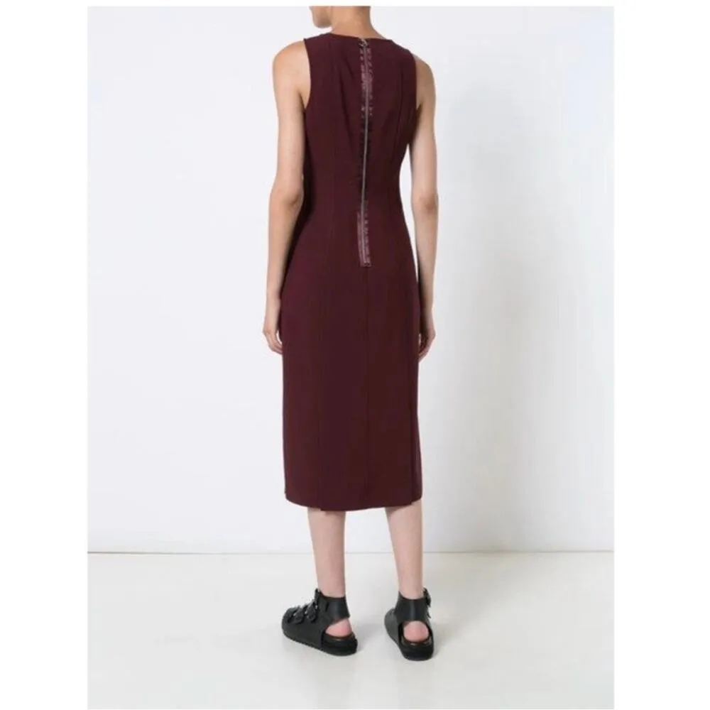 NEW Elizabeth and James Mireille Scoop Neck Sleeveless Ponte Burg Midi Dress 4 - Image 4