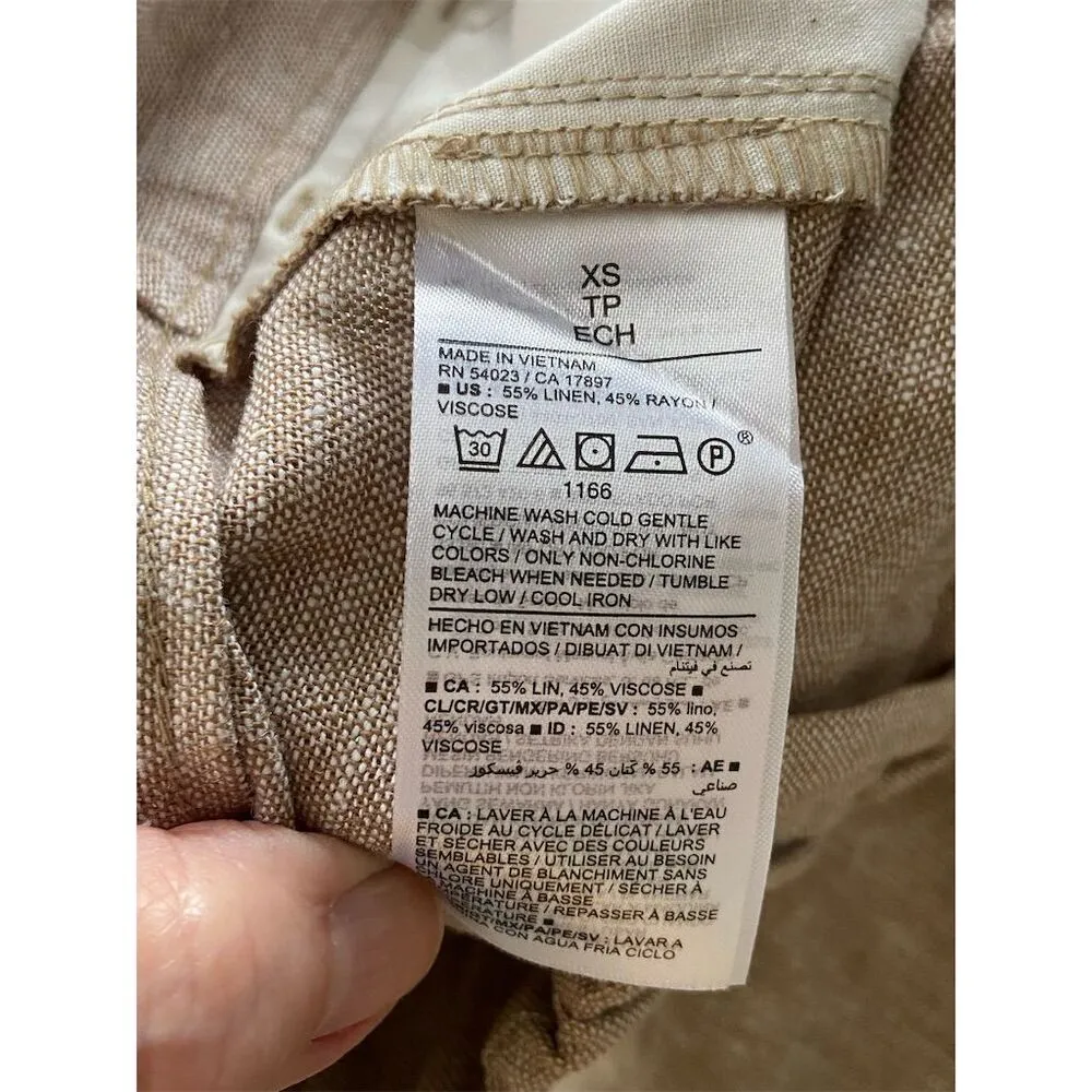 Old Navy High-Waisted Linen-Blend Bermuda Shorts Taupe Summer Size XS - Image 4