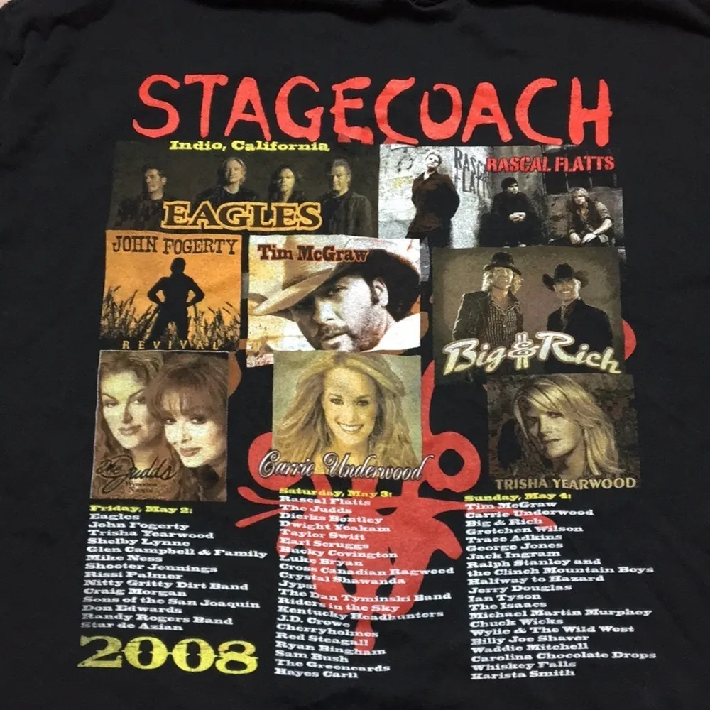 2008 STAGECOACH MUSIC FESTIVAL TEE Black Size L - Image 2