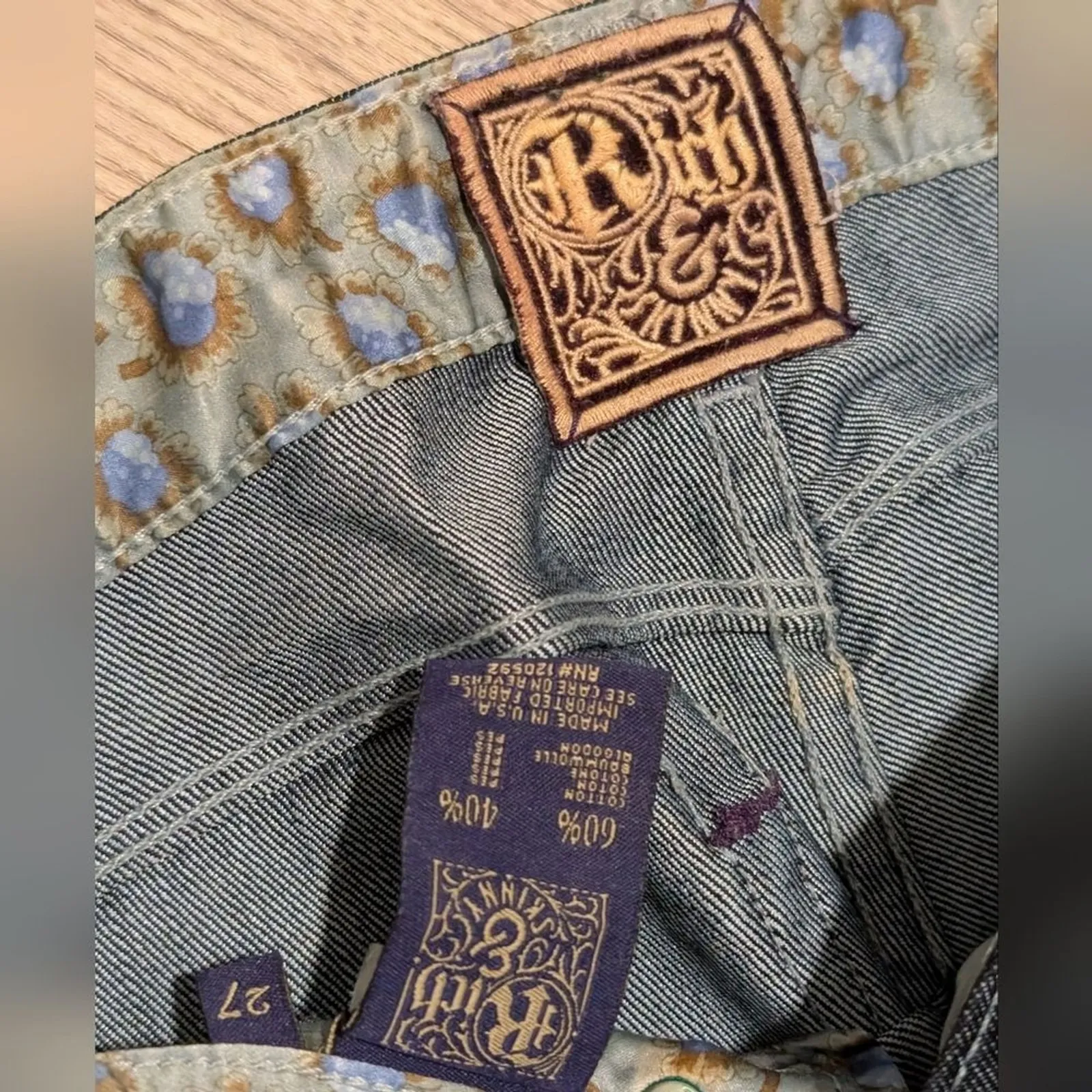 Rich‎ & Skinny Jeans Womens 27 Wide Leg Flare Trouser Designer Denim Made In USA - Image 4