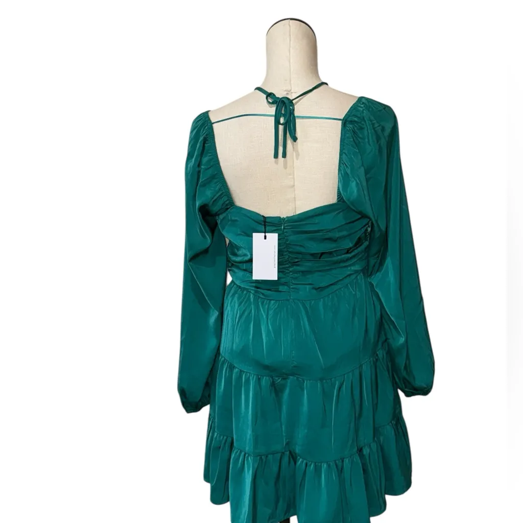 NWT Greylin X Anthropologie Emerald Green Halter Neck Mini Dress Medium - Image 6