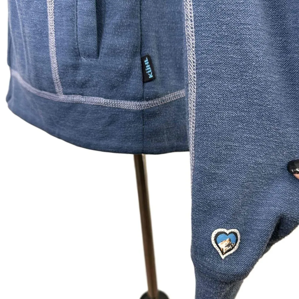 Kuhl Blue Zip-Up Long-Sleeve Solid Color Hoodie Size Medium - Image 3