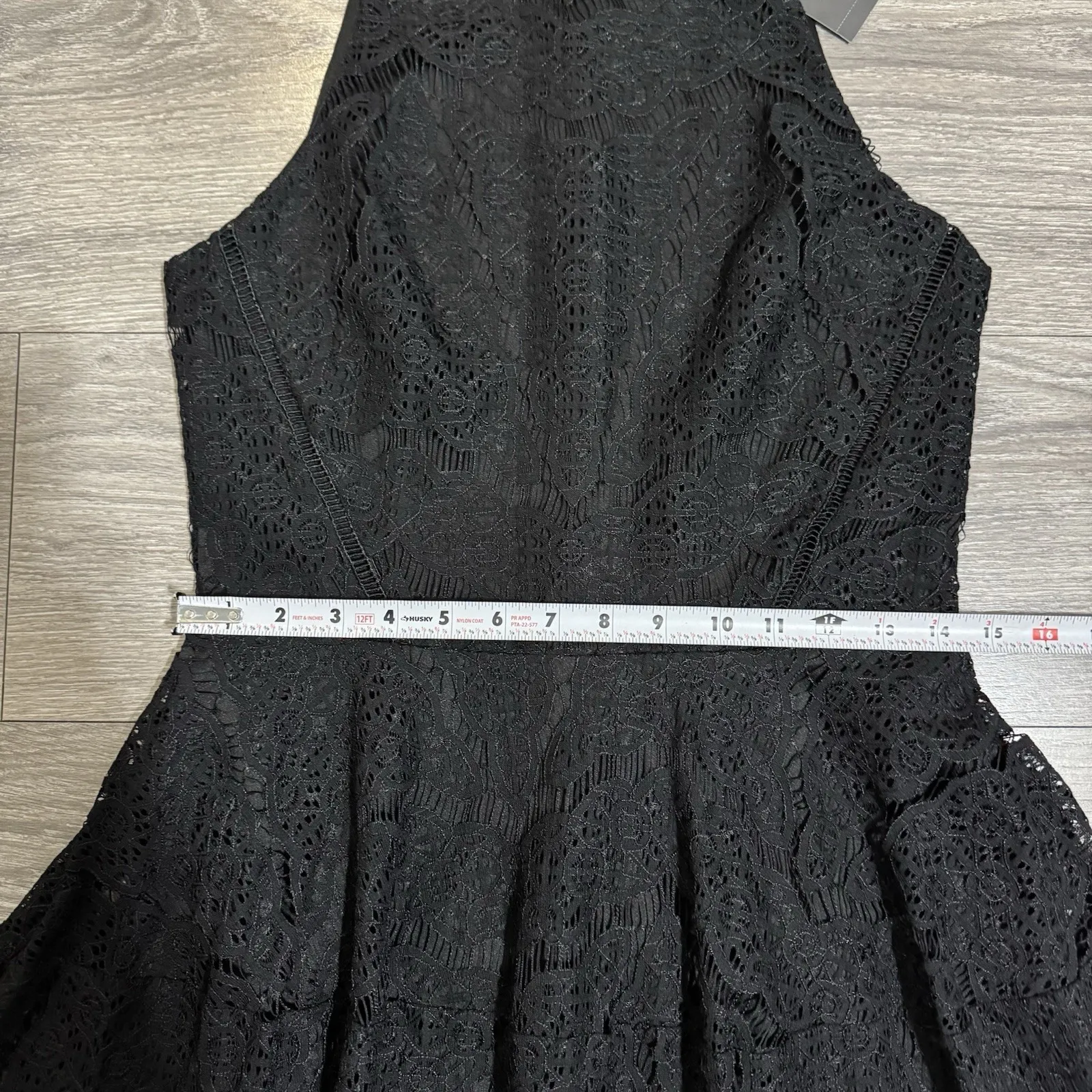 New Mossimo Little Black Lace Halter Fit & Flare Gothic Fairy Mini Dress Size S - Image 11