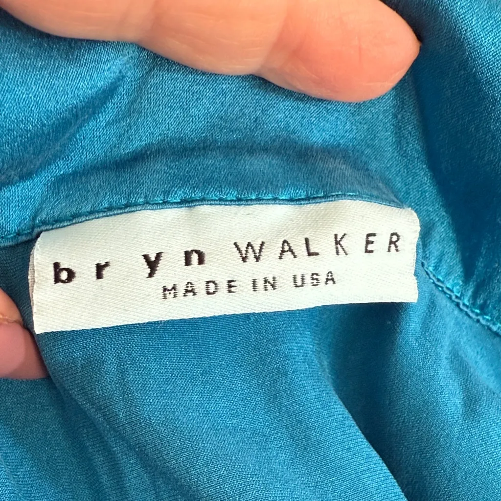 bryn Walker Teal Button-Up Top - Image 5