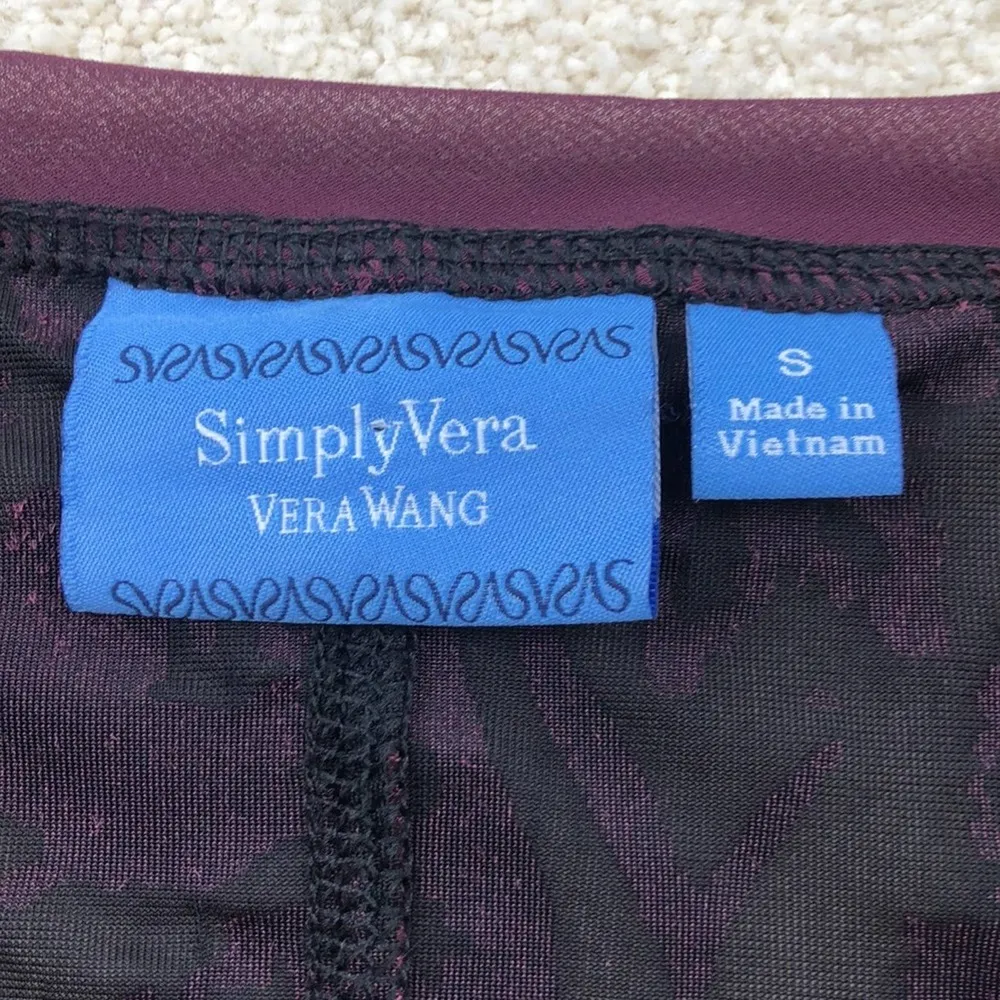 Simply Vera : Velvet and Mesh Maroon Long Sleeve - Image 4