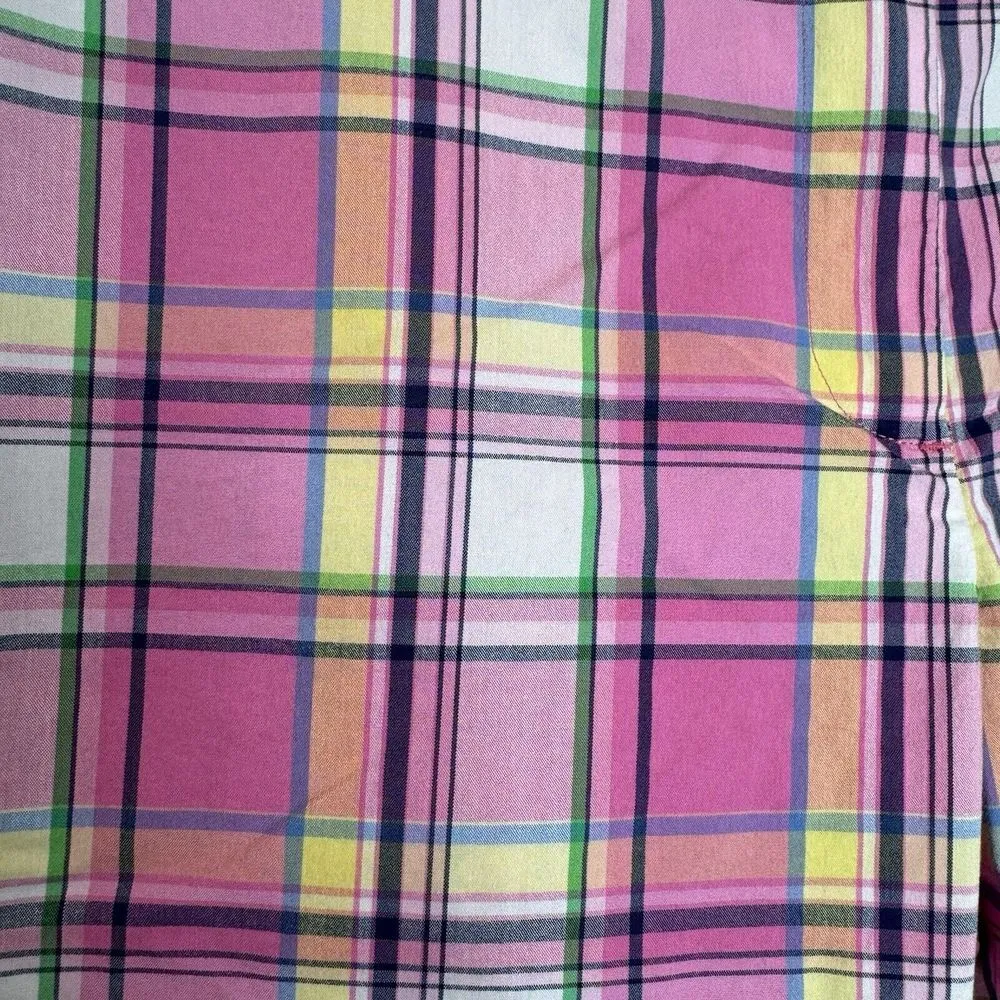 Vintage Lilly Pulitzer Main Line Fit Cropped Capri Pants Size 4 Pink Plaid - Image 7