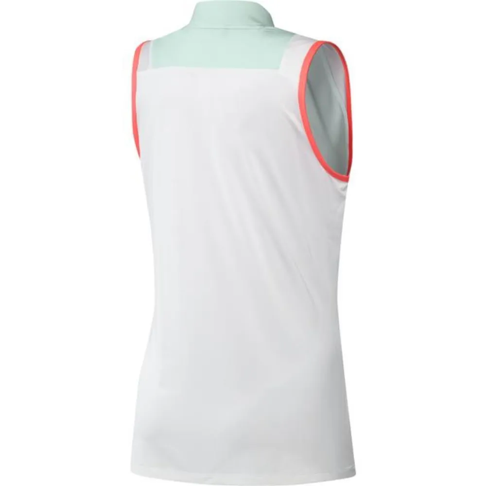 Women's Colorblock Sleeveless Quarter Zip Athletic Sporty Polo Golf Top M - Image 2