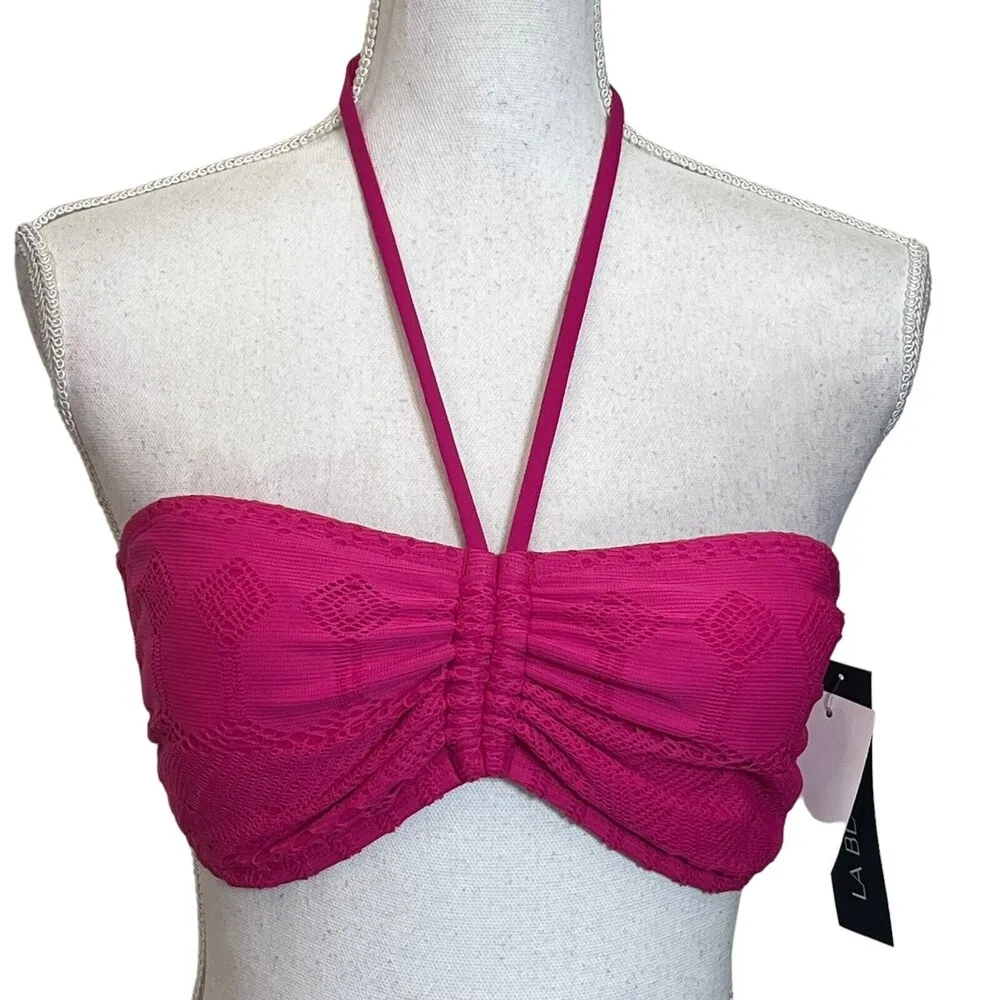 La Blanca Bandeau Top Haltered Pink Barbiecore Womens Size 10 New NWT - Image 2