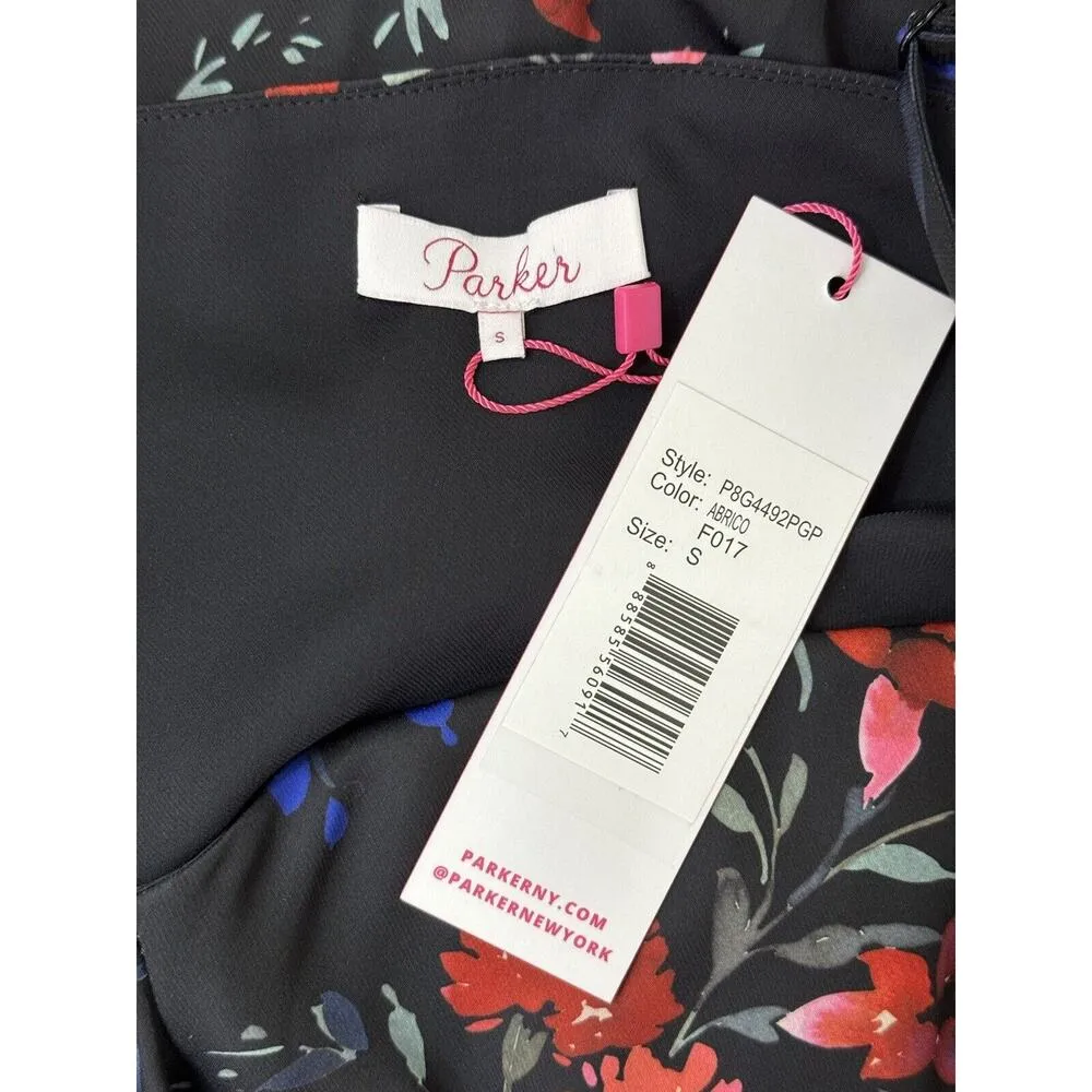NWD Parker NY Black Floral High Low Ruffle Midi Dress Women’s Size Small - Image 8