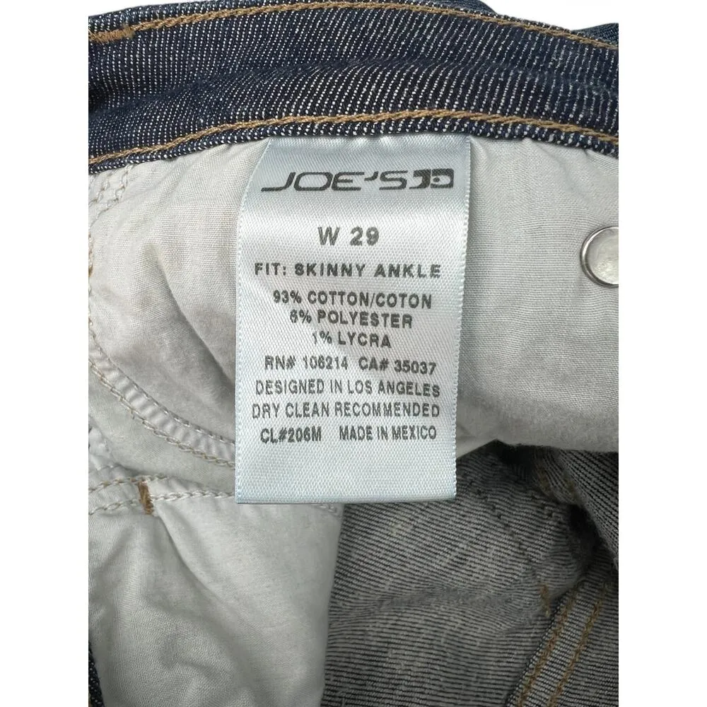 Joe's Jeans 29 X 29 Cropped Mid Rise Cuffed Dark Wash Ankle Cuff Slim Tapered - Image 4