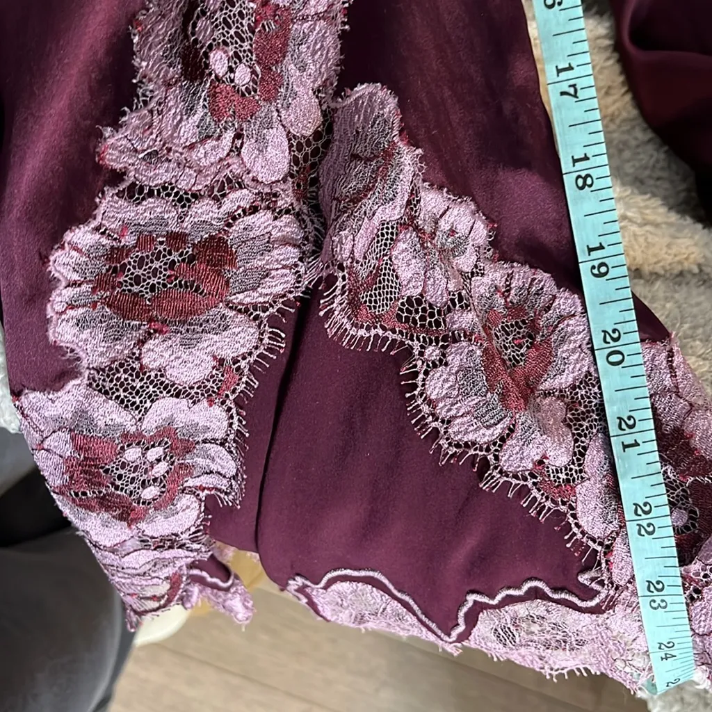 Agent Provacatuer Silk Pajamas Pants Size 6 Purple - Image 8