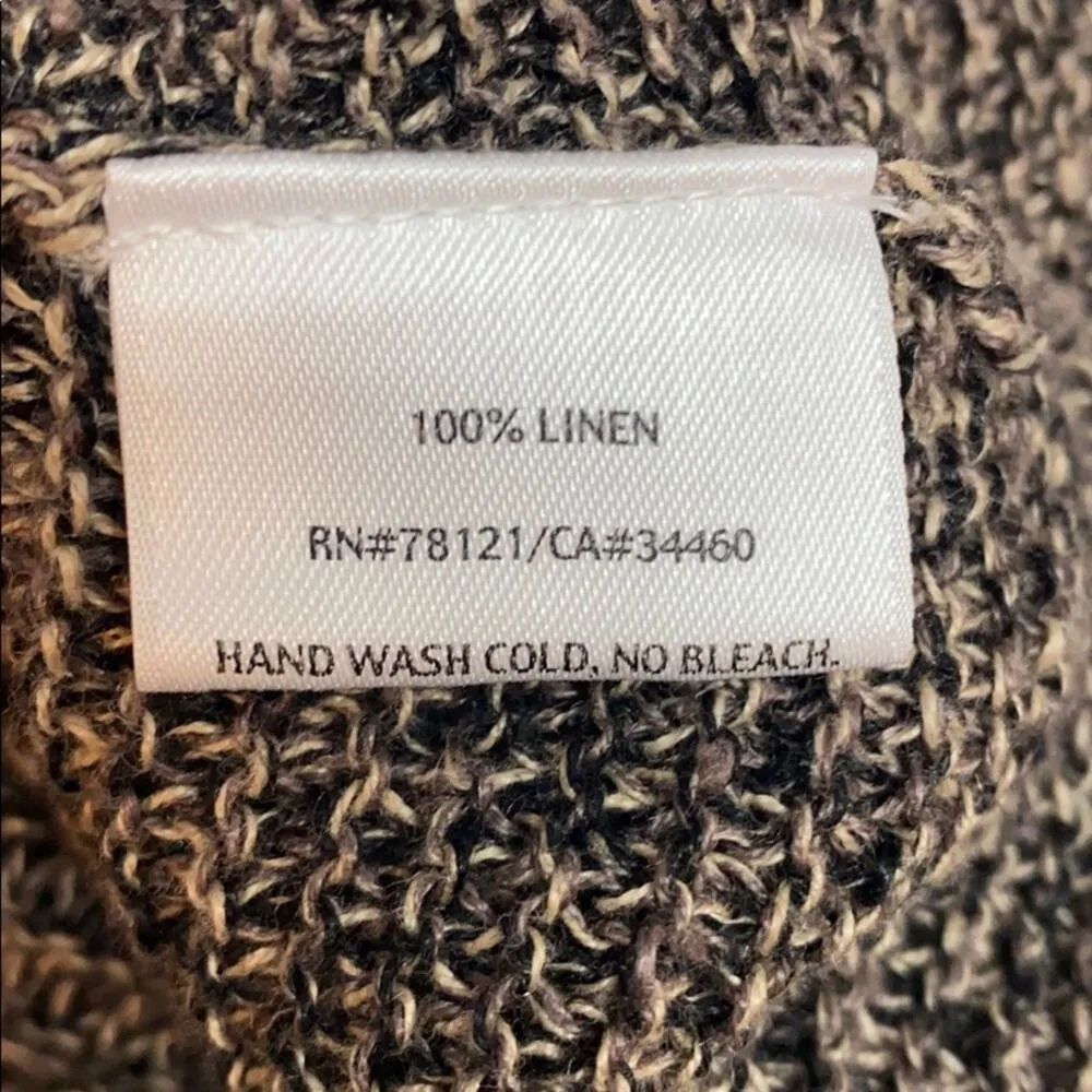 Eileen Fisher 100% Linen 3/4 Sleeve V-Neck Sweater - Image 6