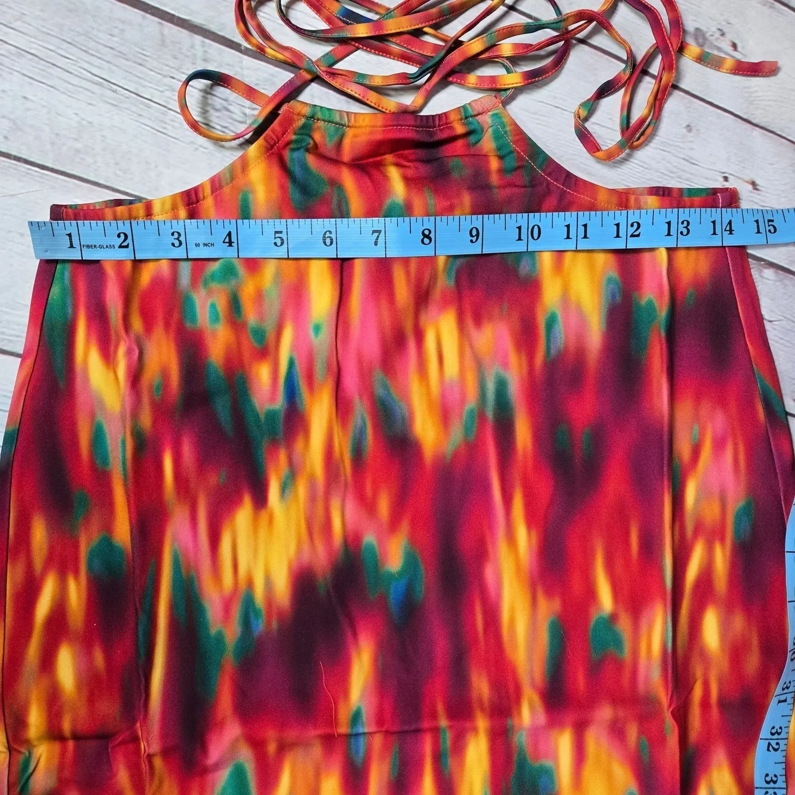 WeWoreWhat Cut Out Midi Skirt in‎ Fire Tie Dye Spicy Orange M NWT - Image 8