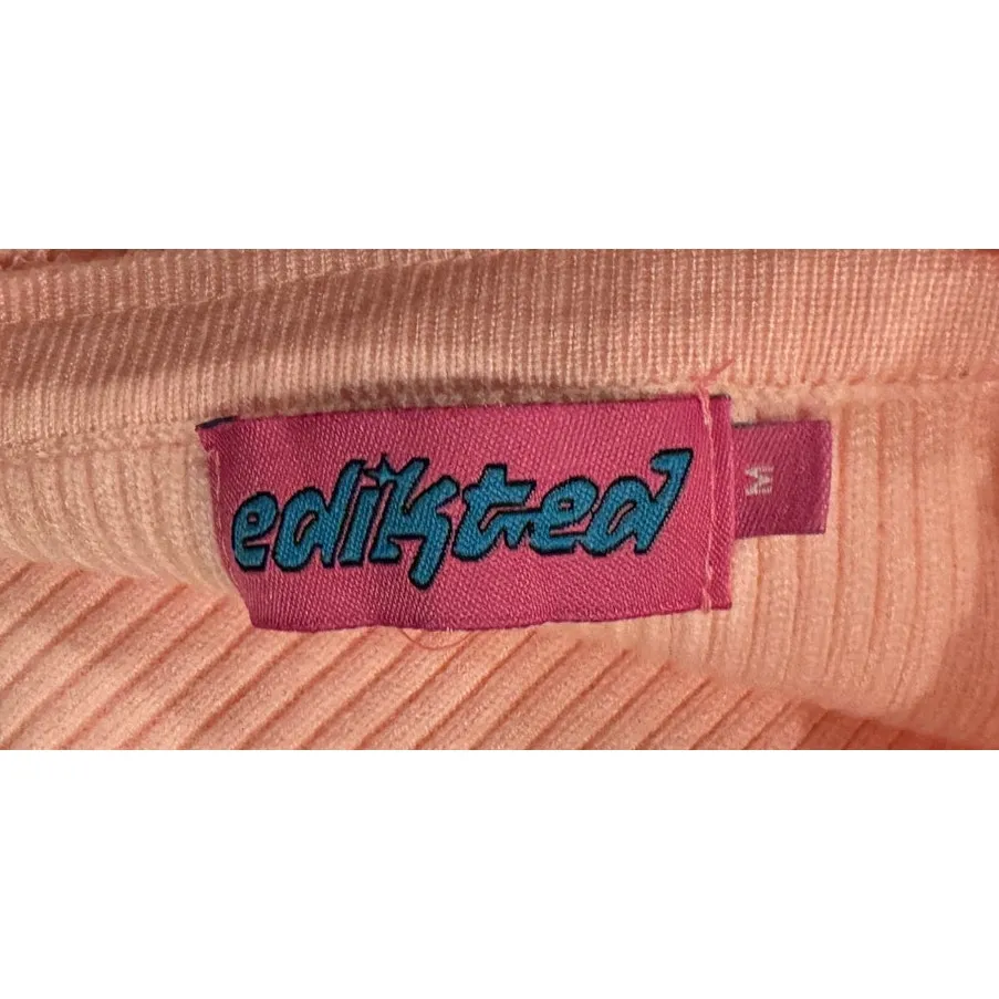 EDIKTED Bow Tie Rib Minidress Size Medium - Image 9