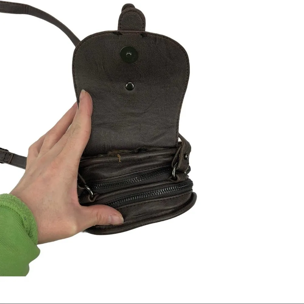 Sondra Roberts Fluffy Fur Bag Mini Leather & Faux Fur Crossbody Bag Brown - Image 13